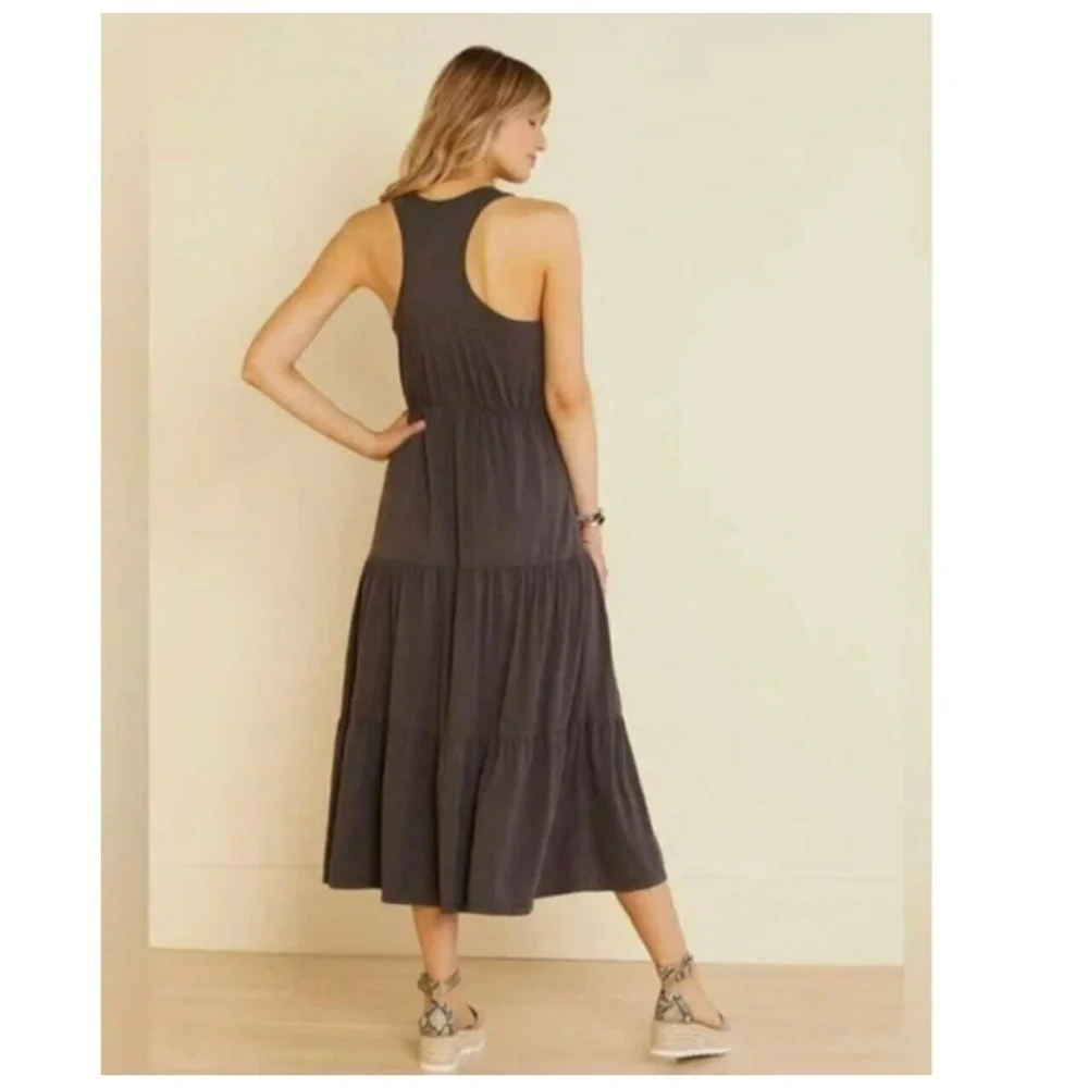 SUNDRY for Evereve Blue Tiered Racerback Long Maxi Dress 0(XS/S). CB2144 - Picture 2 of 6